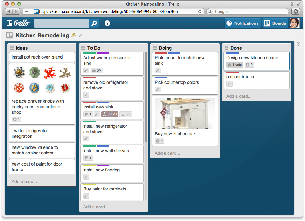 Продуктивность – скриншот Trello