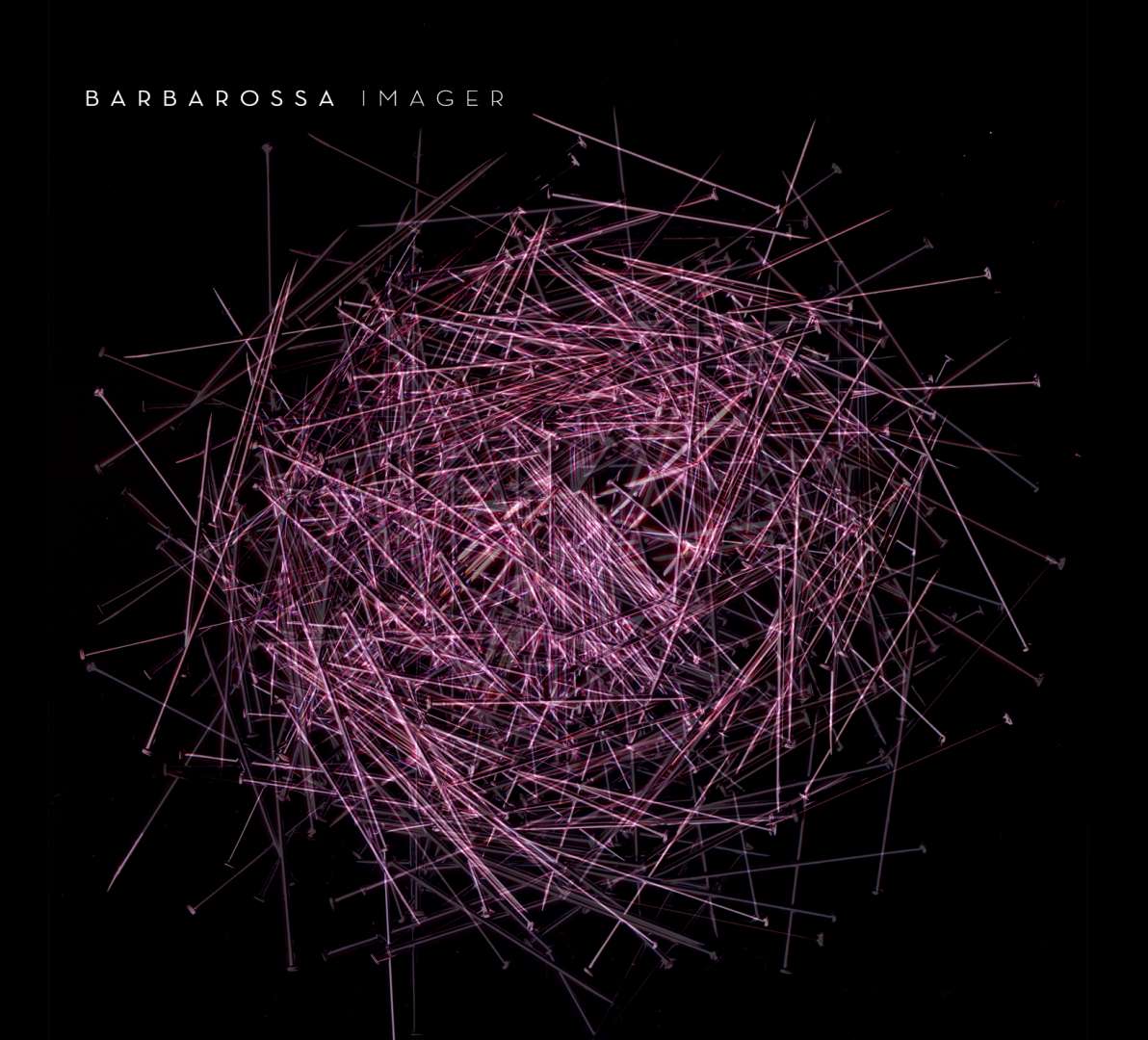 Обложка альбома Barbarossa «Imager»: клубок розовых булавок на чёрном фоне